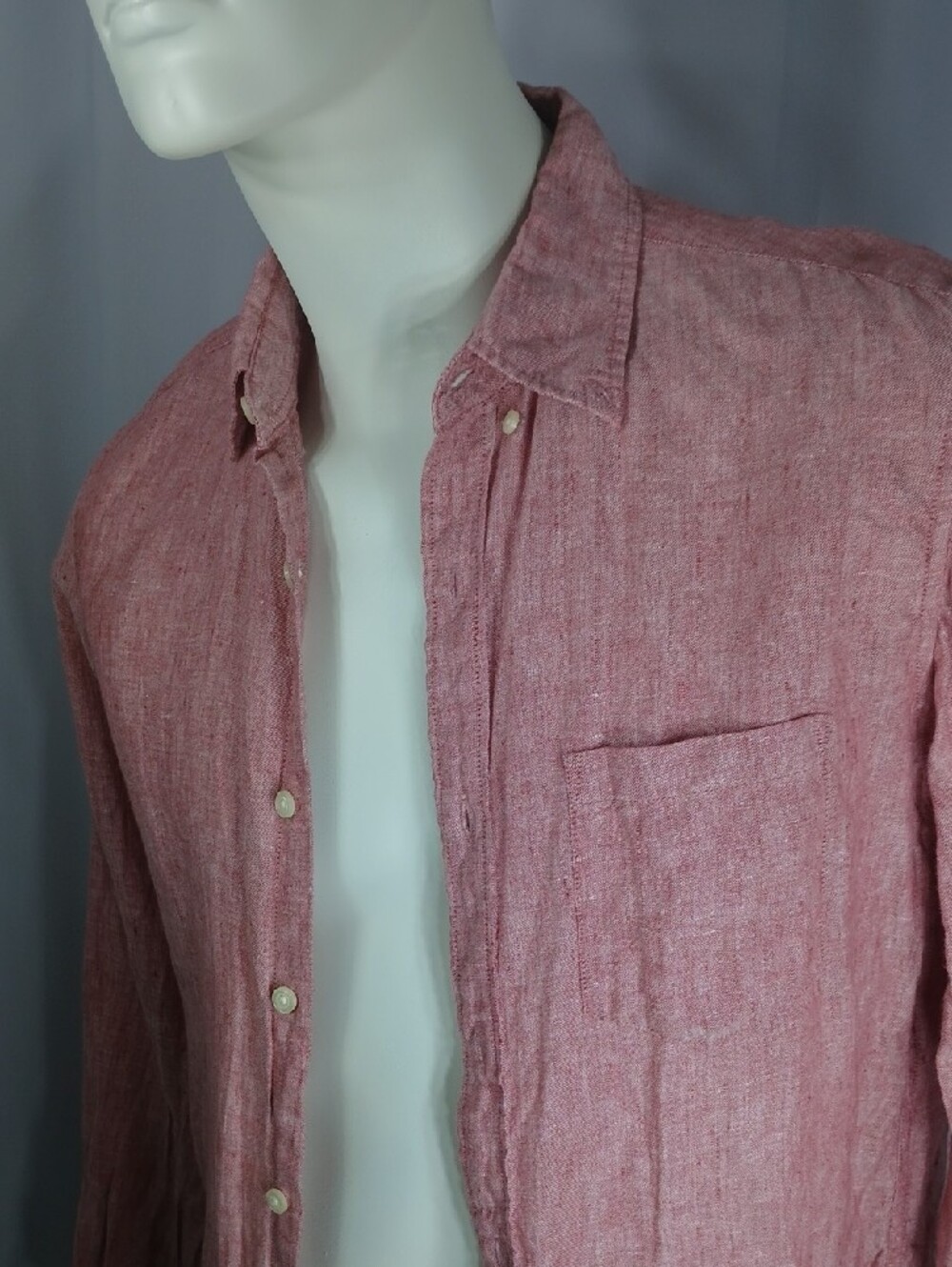 J. Crew red Linen Button-Up Shirt - Picture 1 of 10